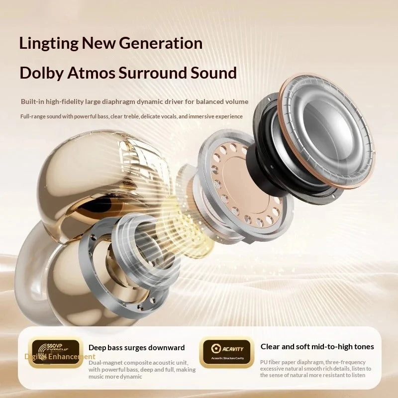 JS680 TWS Earbuds Clip Wireless Headset with Voice Control Long Battery Life-Running Sports Comfortable Earphone