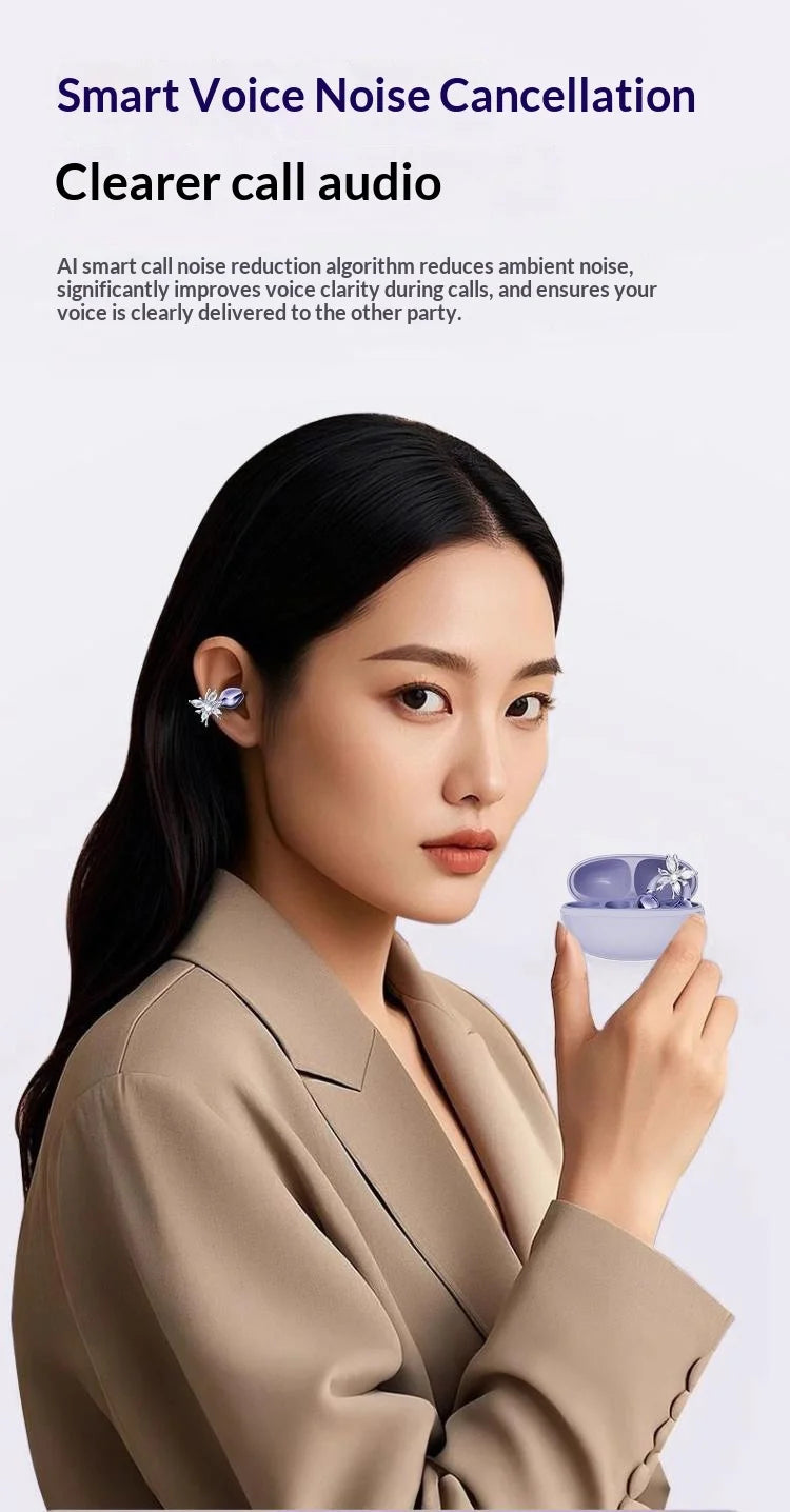 JS680 TWS Earbuds Clip Wireless Headset with Voice Control Long Battery Life-Running Sports Comfortable Earphone