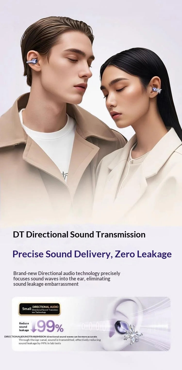JS680 TWS Earbuds Clip Wireless Headset with Voice Control Long Battery Life-Running Sports Comfortable Earphone