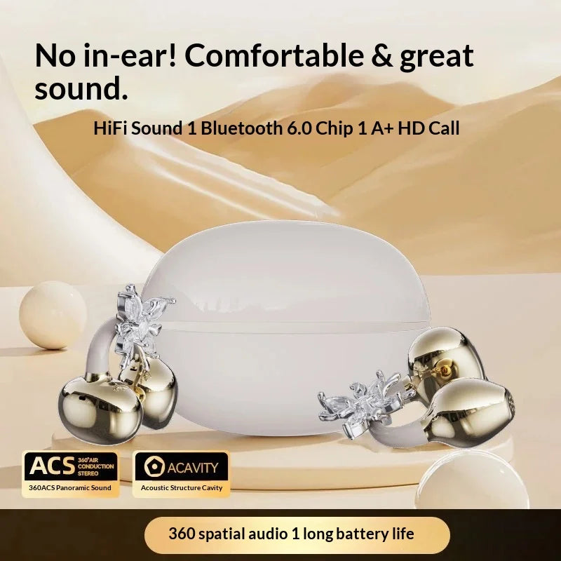 JS680 TWS Earbuds Clip Wireless Headset with Voice Control Long Battery Life-Running Sports Comfortable Earphone