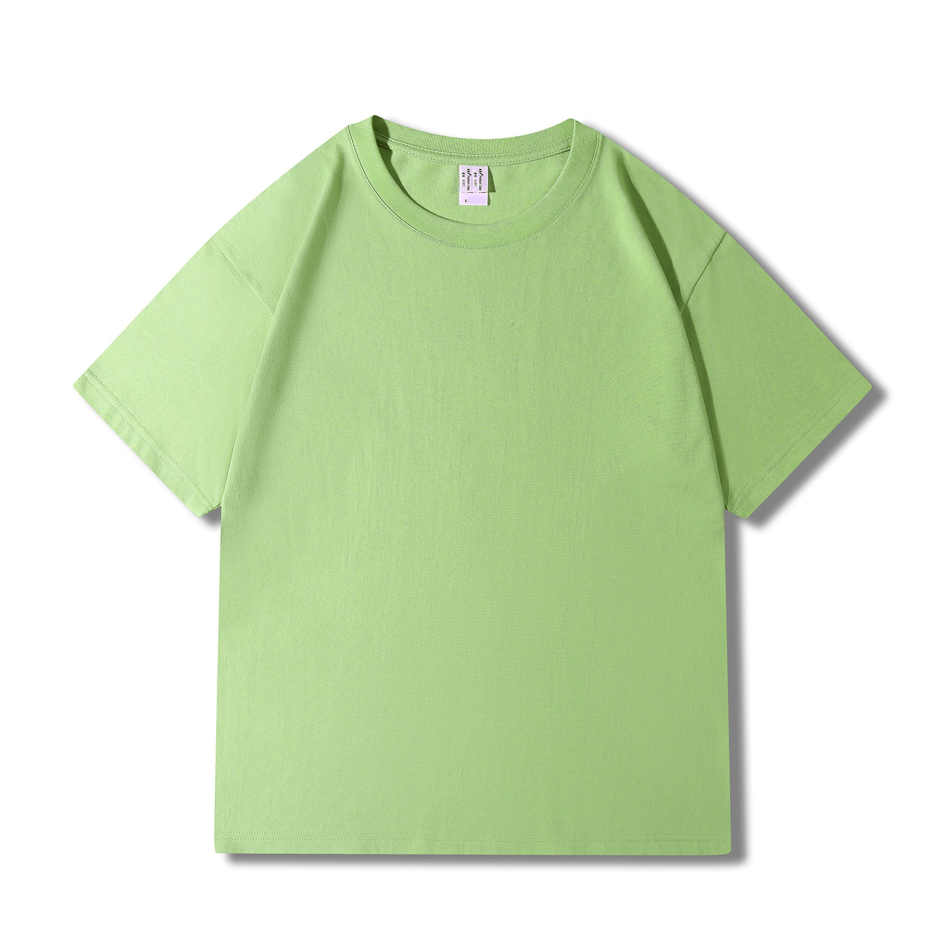 230g 40 Count Xinjiang Combed Cotton Heavyweight Pure Cotton Short-Sleeved T-Shirt for Men and Women Pure Color Round Neck White T-Shirt Bottoming Shirt