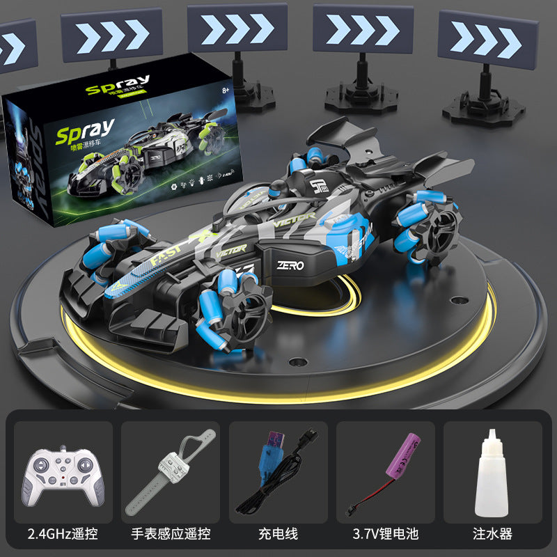 Boys 2.4g Remote Control Car Kidsren's F1 Spray Stunt Drift Racing Four-Wheel Drive High-Speed Competitive Toy Car Wholesale