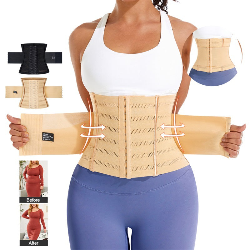 Cross-border Double-layer Strong Pressurized Abdominal Belt Sports Postpartum Waist Tight Shaping Shaping Belly Shaping Waist Seal