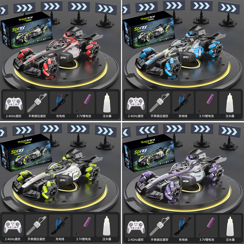 Boys 2.4g Remote Control Car Kidsren's F1 Spray Stunt Drift Racing Four-Wheel Drive High-Speed Competitive Toy Car Wholesale