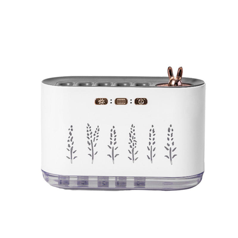 Cross-border New Air Humidifier Home Silent Bedroom Five-hole Spray Aromatherapy Creative Dynamic Colorful Voice Control Pick-up
