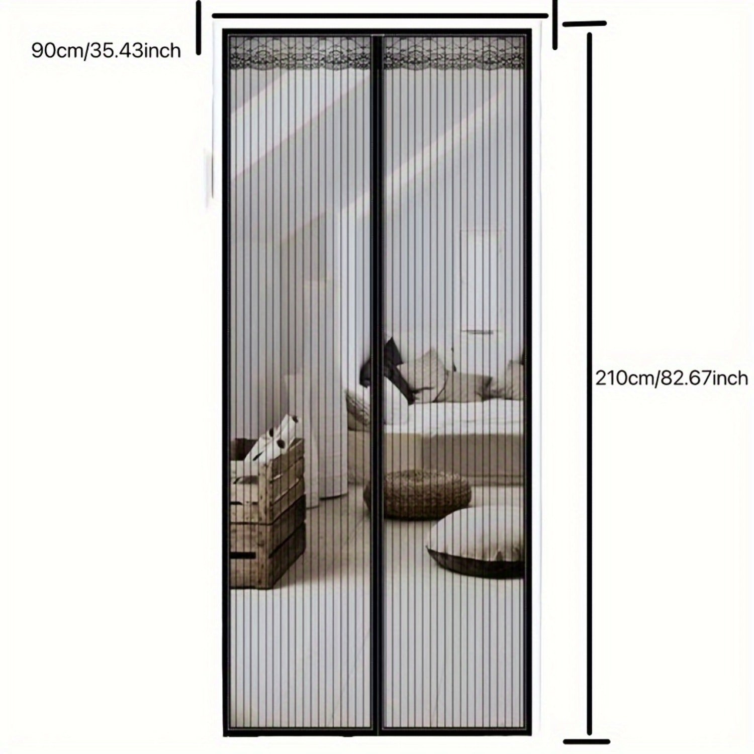 Anti-mosquito Door Curtain Magnetic Velcro Summer Screen Door Window Screen Self-Absorbing Magnet Non-Punch Partition Curtain Silent Door Curtain