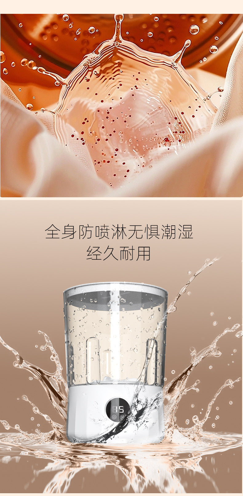 2L Fully Automatic Underwear Washing Machine, Small Double-Tub Washing Cup, Wireless Portable Washing Machine for Washing Socks and Underwear