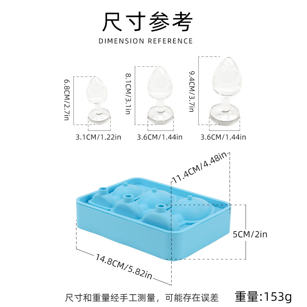 Creative Silicone Ice Tray Mold Party Whiskey Spoof Shape Mold Household Food Grade Ice Film with Funnel