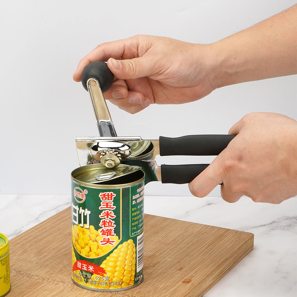 Amazon Stainless Steel Can Opener Multifunctional Can Knife Boiling Water Fruit Commercial Hand-Cranked Bottle Opener Tool Cross-Border Supply