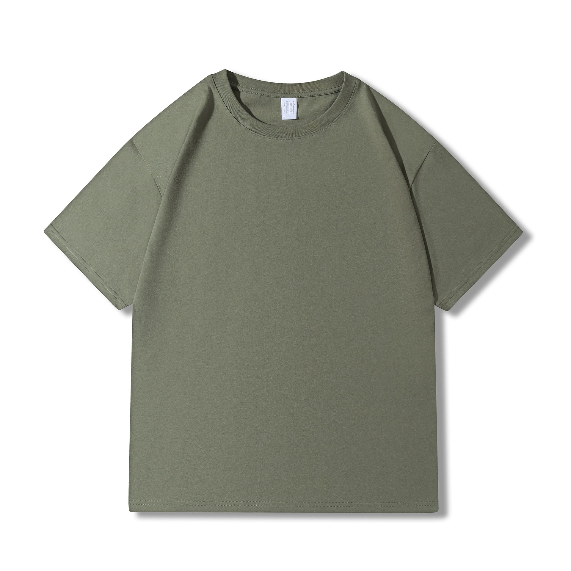 230g 40 Count Xinjiang Combed Cotton Heavyweight Pure Cotton Short-Sleeved T-Shirt for Men and Women Pure Color Round Neck White T-Shirt Bottoming Shirt