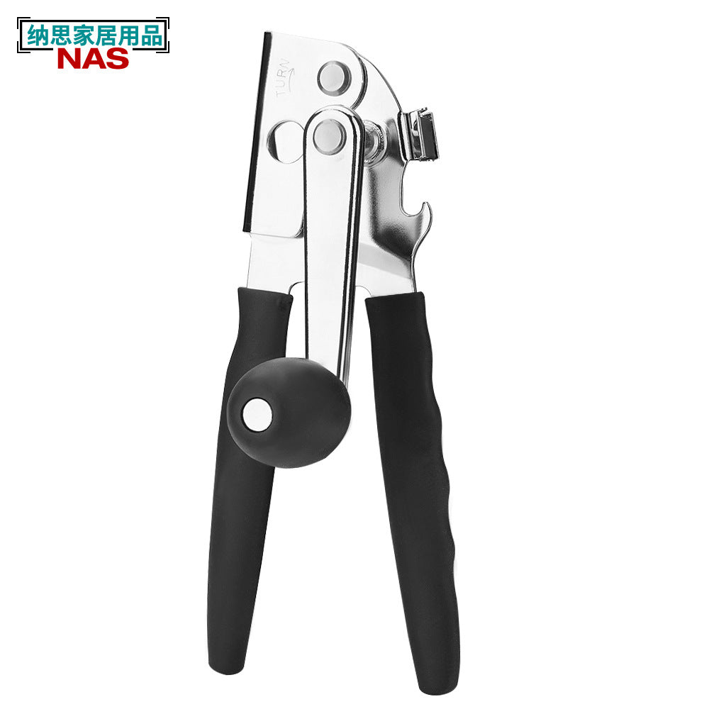 Amazon Stainless Steel Can Opener Multifunctional Can Knife Boiling Water Fruit Commercial Hand-Cranked Bottle Opener Tool Cross-Border Supply