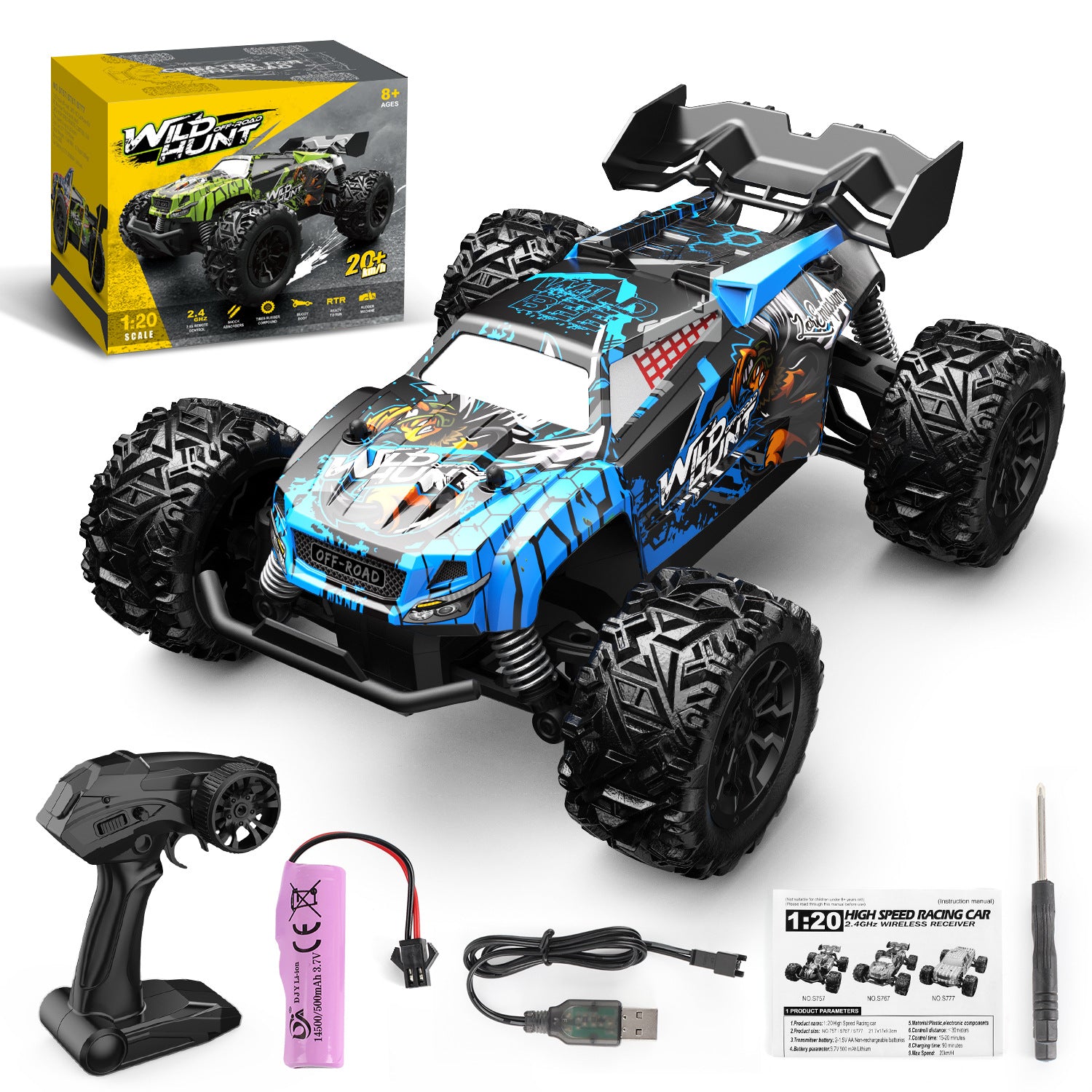 Cross-border hot 1:20 remote control off-road vehicle drift racing car climbing RCcar children's toy car 3C certification