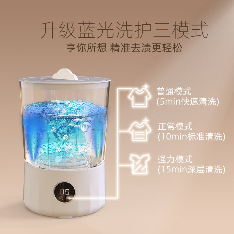 2L Fully Automatic Underwear Washing Machine, Small Double-Tub Washing Cup, Wireless Portable Washing Machine for Washing Socks and Underwear