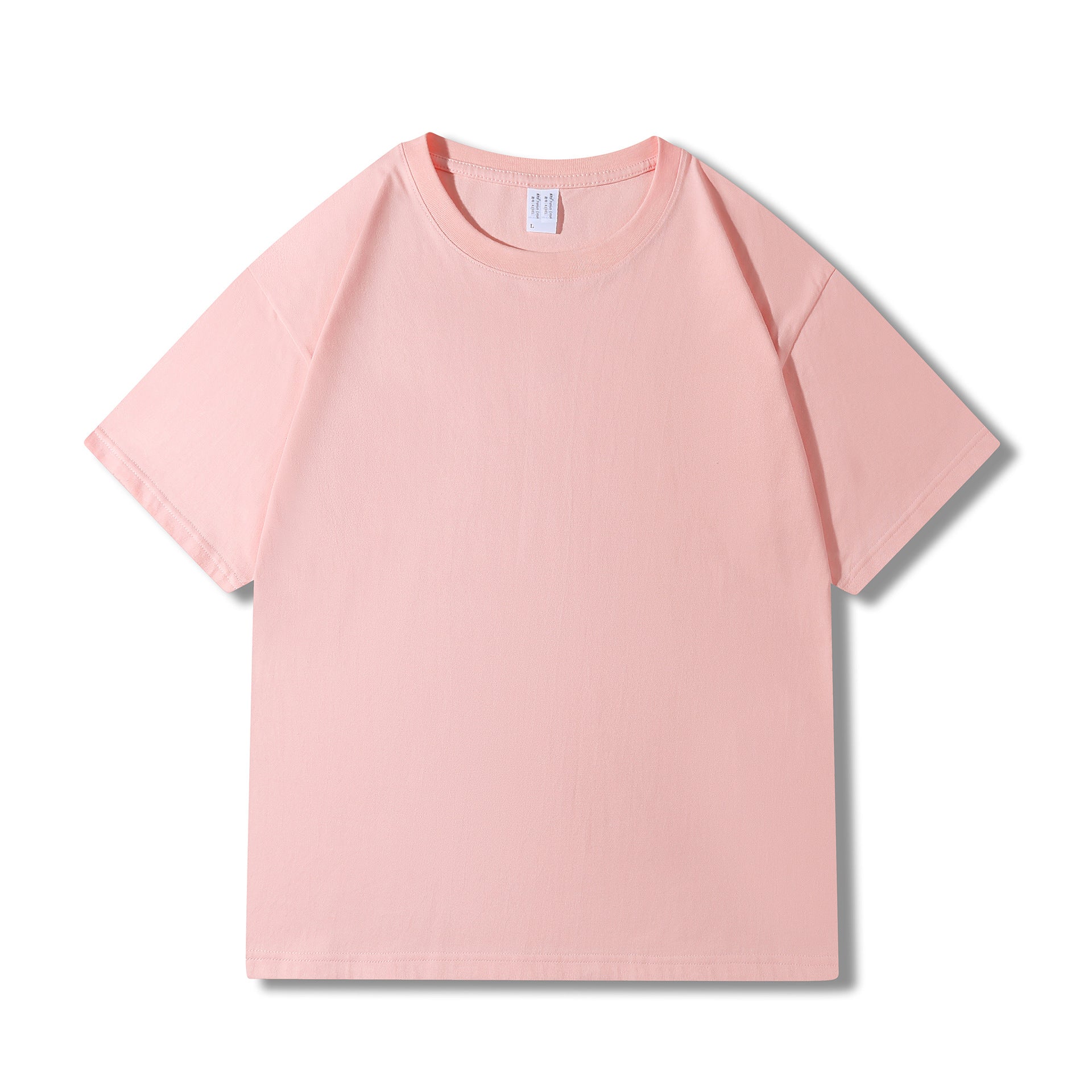 230g 40 Count Xinjiang Combed Cotton Heavyweight Pure Cotton Short-Sleeved T-Shirt for Men and Women Pure Color Round Neck White T-Shirt Bottoming Shirt