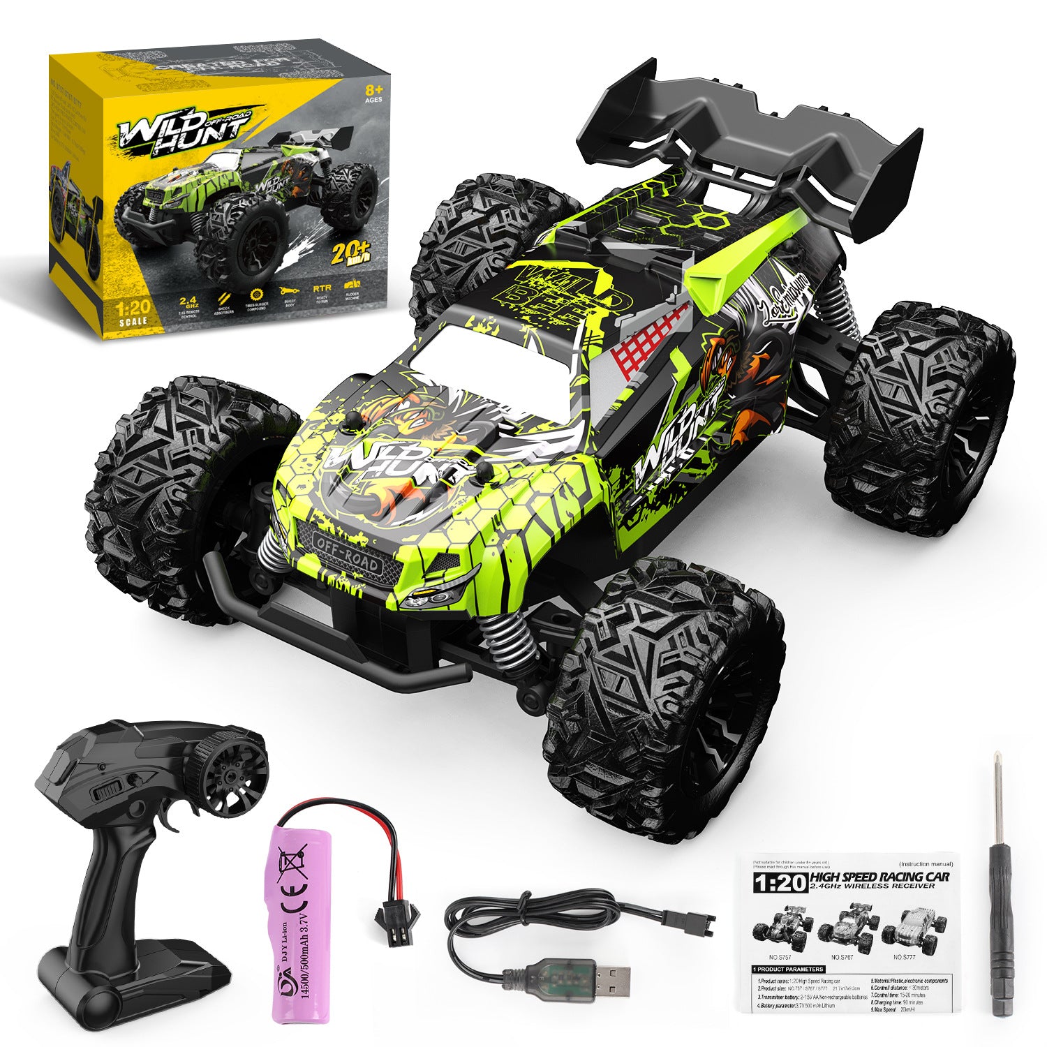 Cross-border hot 1:20 remote control off-road vehicle drift racing car climbing RCcar children's toy car 3C certification