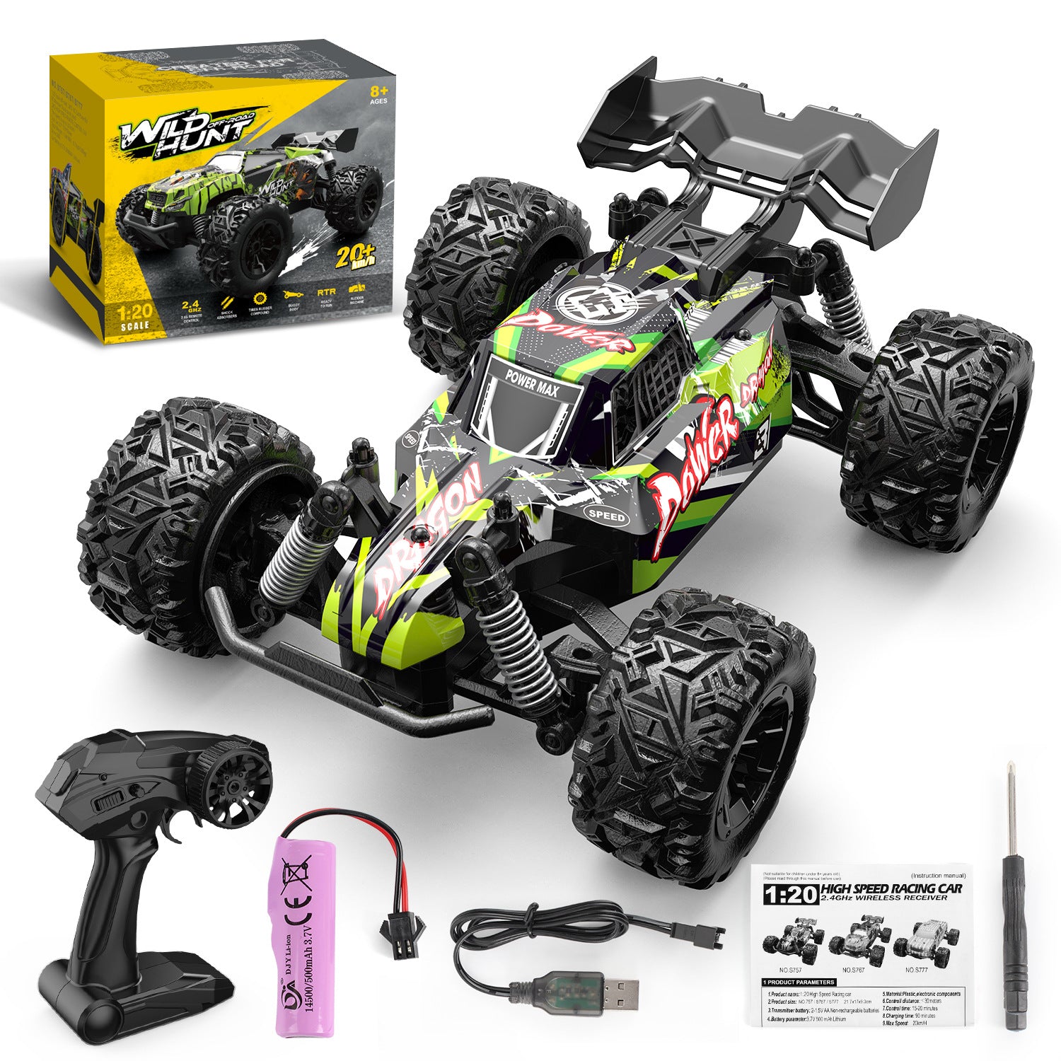 Cross-border hot 1:20 remote control off-road vehicle drift racing car climbing RCcar children's toy car 3C certification