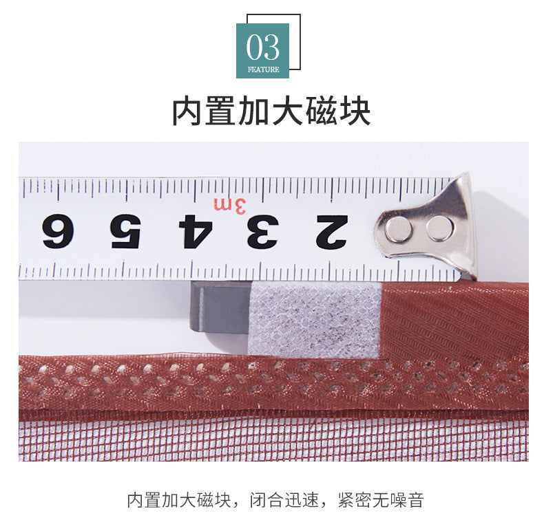 Anti-mosquito Door Curtain Magnetic Velcro Summer Screen Door Window Screen Self-Absorbing Magnet Non-Punch Partition Curtain Silent Door Curtain