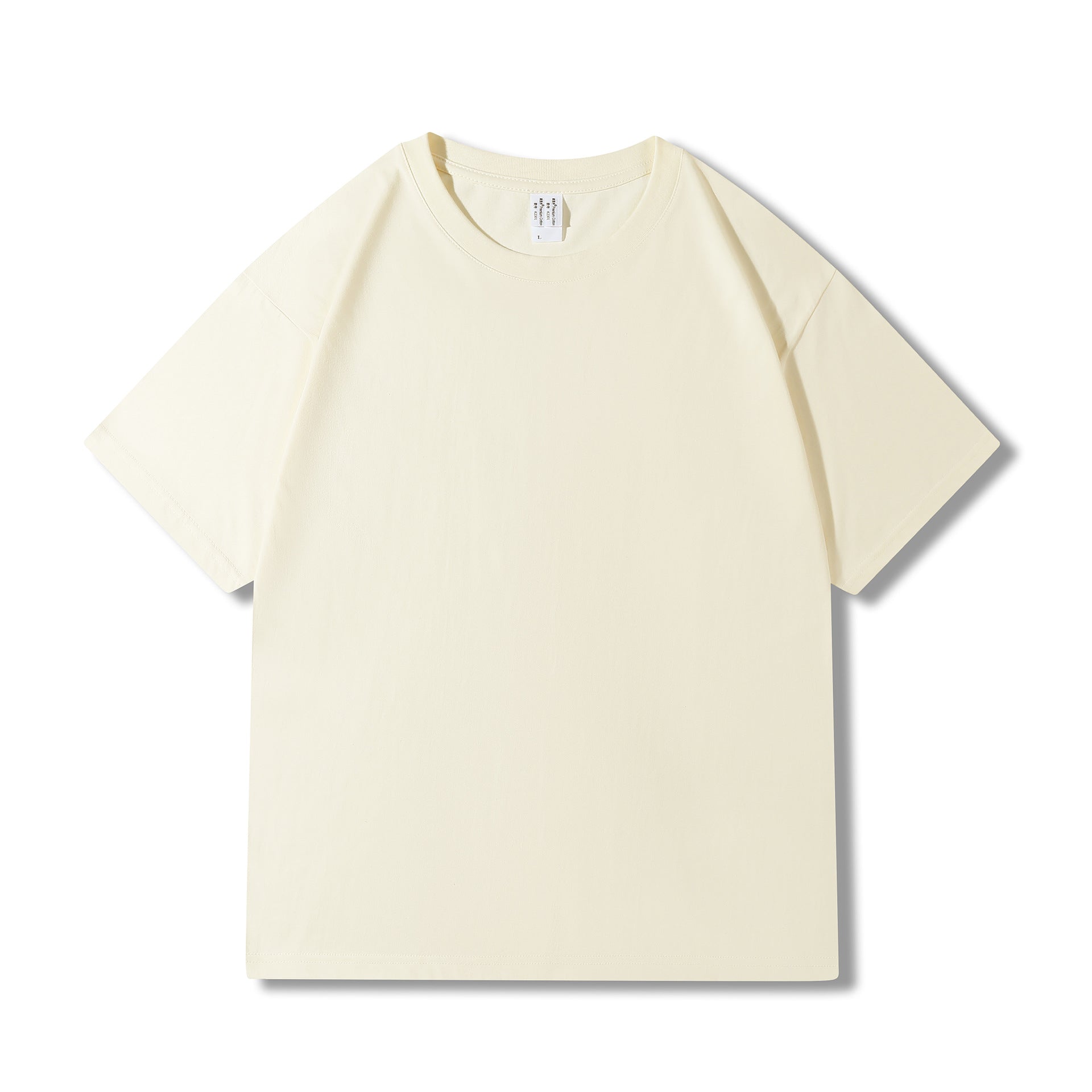 230g 40 Count Xinjiang Combed Cotton Heavyweight Pure Cotton Short-Sleeved T-Shirt for Men and Women Pure Color Round Neck White T-Shirt Bottoming Shirt