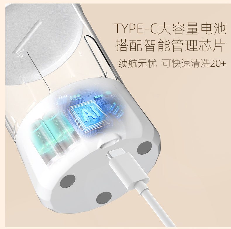 2L Fully Automatic Underwear Washing Machine, Small Double-Tub Washing Cup, Wireless Portable Washing Machine for Washing Socks and Underwear