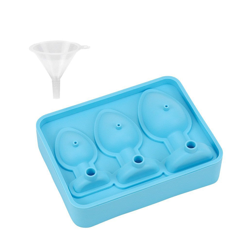 Creative Silicone Ice Tray Mold Party Whiskey Spoof Shape Mold Household Food Grade Ice Film with Funnel