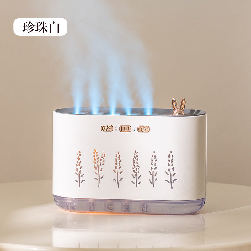 Cross-border New Air Humidifier Home Silent Bedroom Five-hole Spray Aromatherapy Creative Dynamic Colorful Voice Control Pick-up