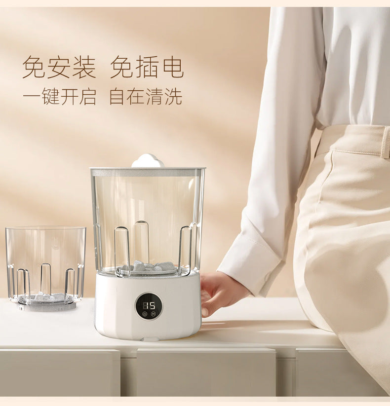 2L Fully Automatic Underwear Washing Machine, Small Double-Tub Washing Cup, Wireless Portable Washing Machine for Washing Socks and Underwear