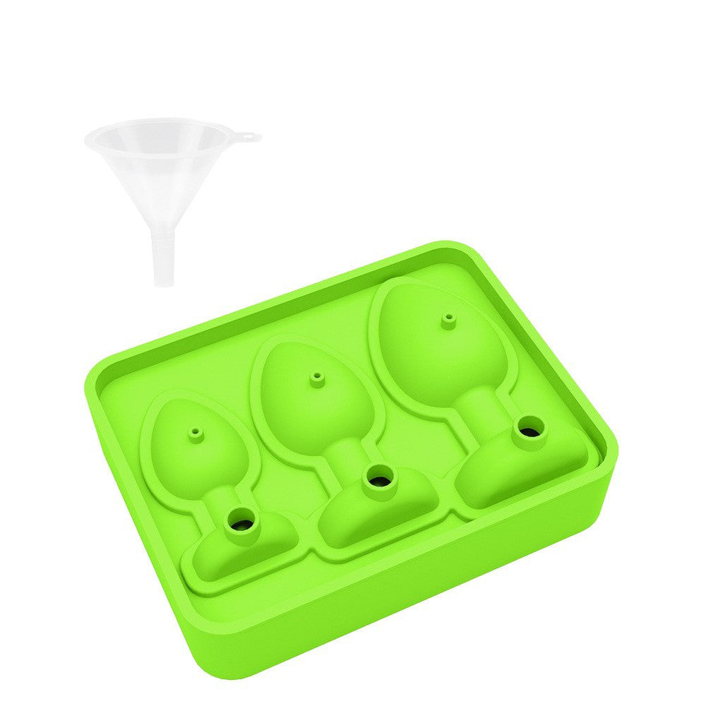 Creative Silicone Ice Tray Mold Party Whiskey Spoof Shape Mold Household Food Grade Ice Film with Funnel
