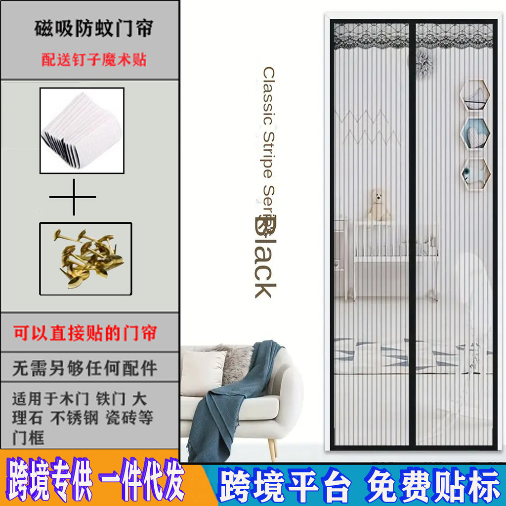 Anti-mosquito Door Curtain Magnetic Velcro Summer Screen Door Window Screen Self-Absorbing Magnet Non-Punch Partition Curtain Silent Door Curtain