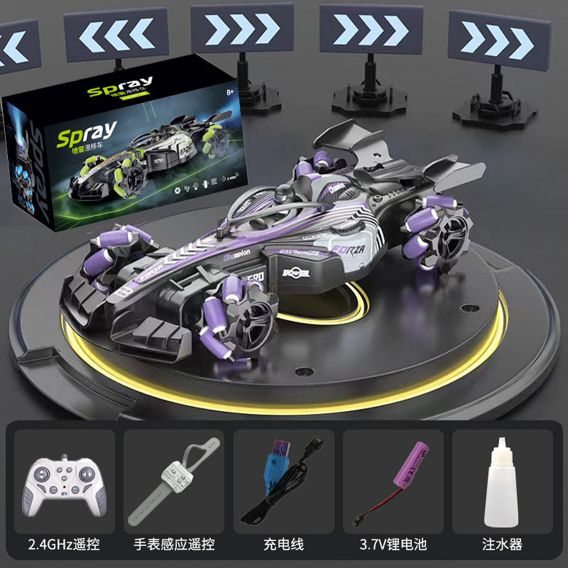 Boys 2.4g Remote Control Car Kidsren's F1 Spray Stunt Drift Racing Four-Wheel Drive High-Speed Competitive Toy Car Wholesale