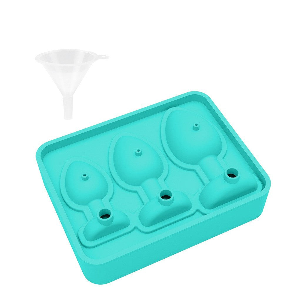 Creative Silicone Ice Tray Mold Party Whiskey Spoof Shape Mold Household Food Grade Ice Film with Funnel