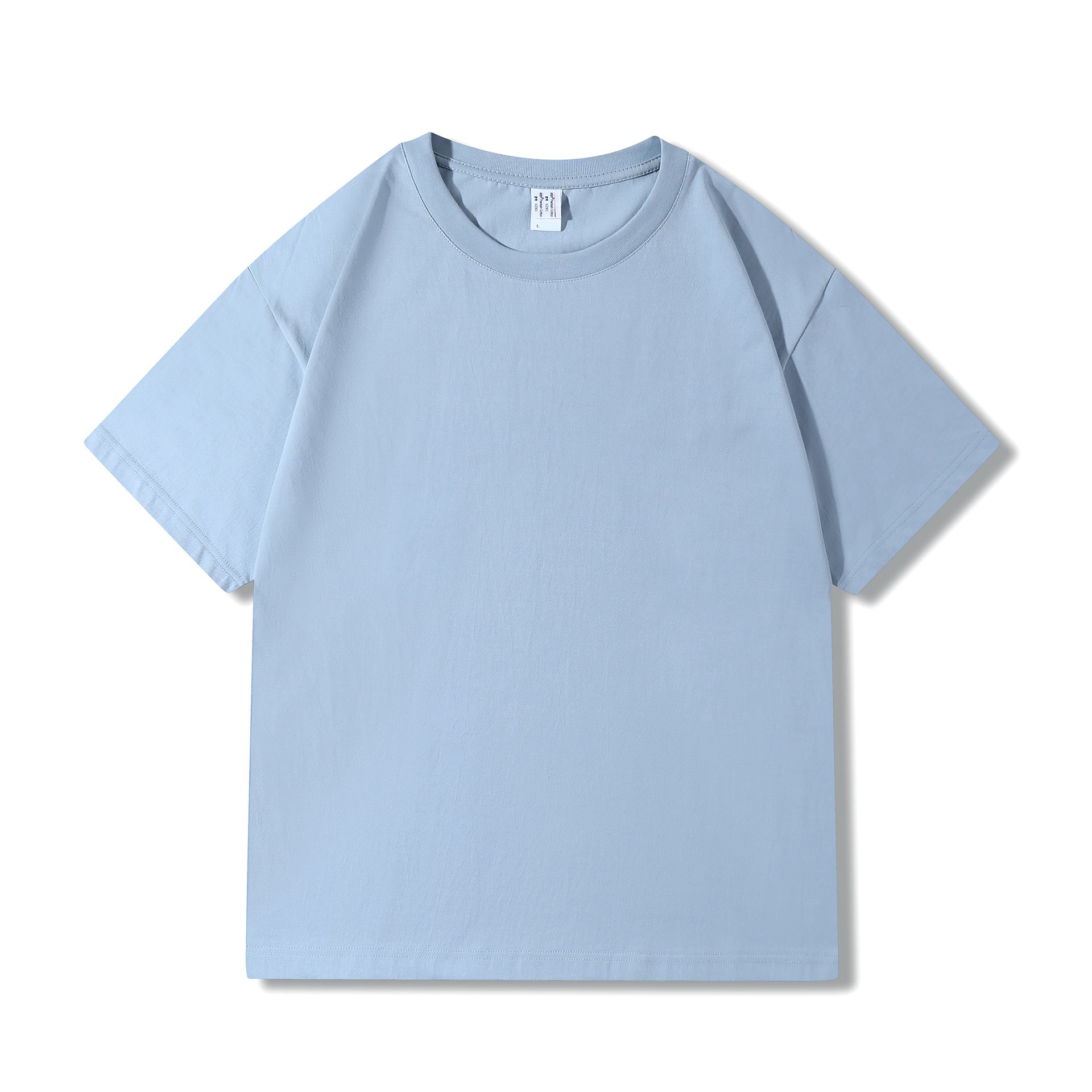 230g 40 Count Xinjiang Combed Cotton Heavyweight Pure Cotton Short-Sleeved T-Shirt for Men and Women Pure Color Round Neck White T-Shirt Bottoming Shirt