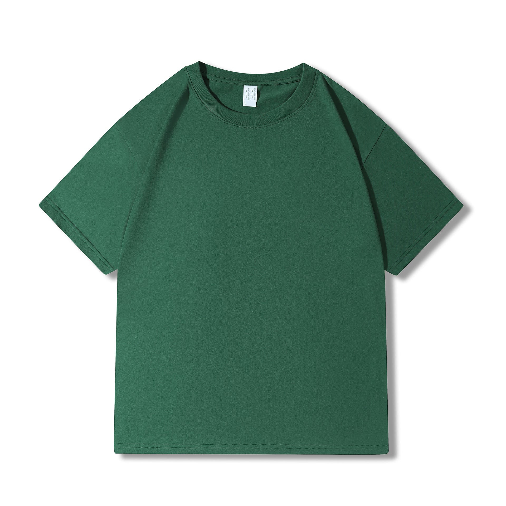 230g 40 Count Xinjiang Combed Cotton Heavyweight Pure Cotton Short-Sleeved T-Shirt for Men and Women Pure Color Round Neck White T-Shirt Bottoming Shirt