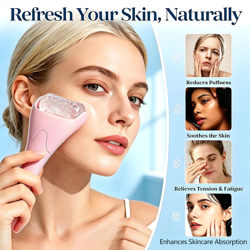 Ice Roller for Face and Gua Sha Facial Tool Set, Facial Tools for Puffiness and Redness Reducing Skin Care Routine, Self Care