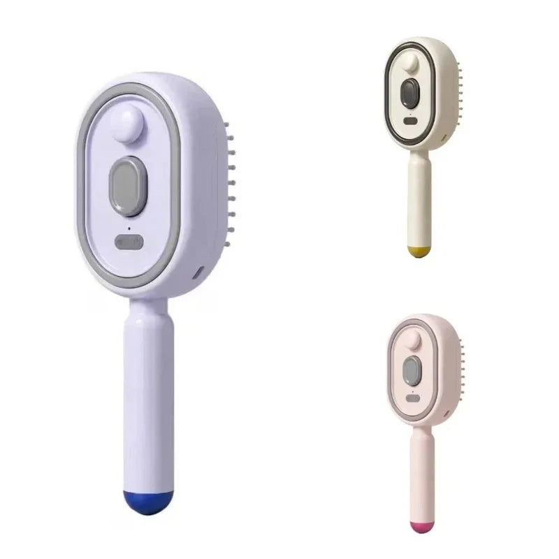 Electric Steam Brush with Water Spray Wet Electrics Hairbrush USB-C Charging for Detangling Smoothing Styling Frizz Control