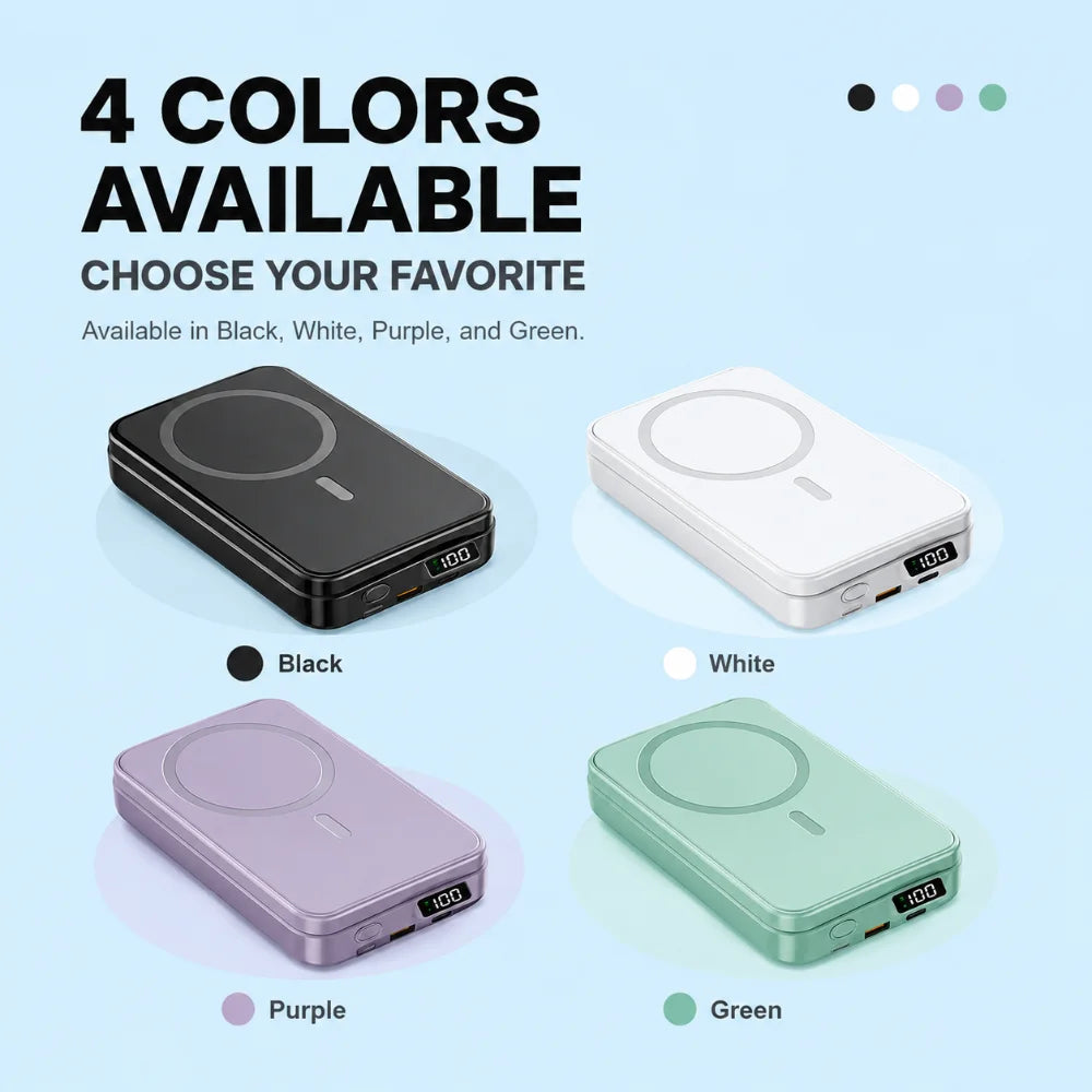 Magnetic Power Bank 20000mAh Large Capacity Wireless Fast Charging Suitable for IPhone Xiaomi Huawei Universal Mobile Power Bank