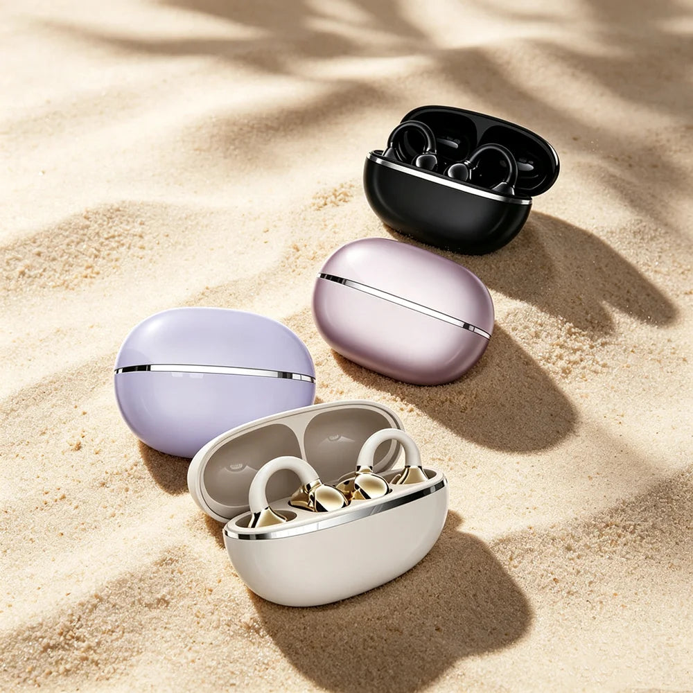 Original Ear-Clip 3D Surround Bluetooth Headphones Bone Conduction Earphone Wireless Earbuds Stereo Bass Sports Headset with Mic