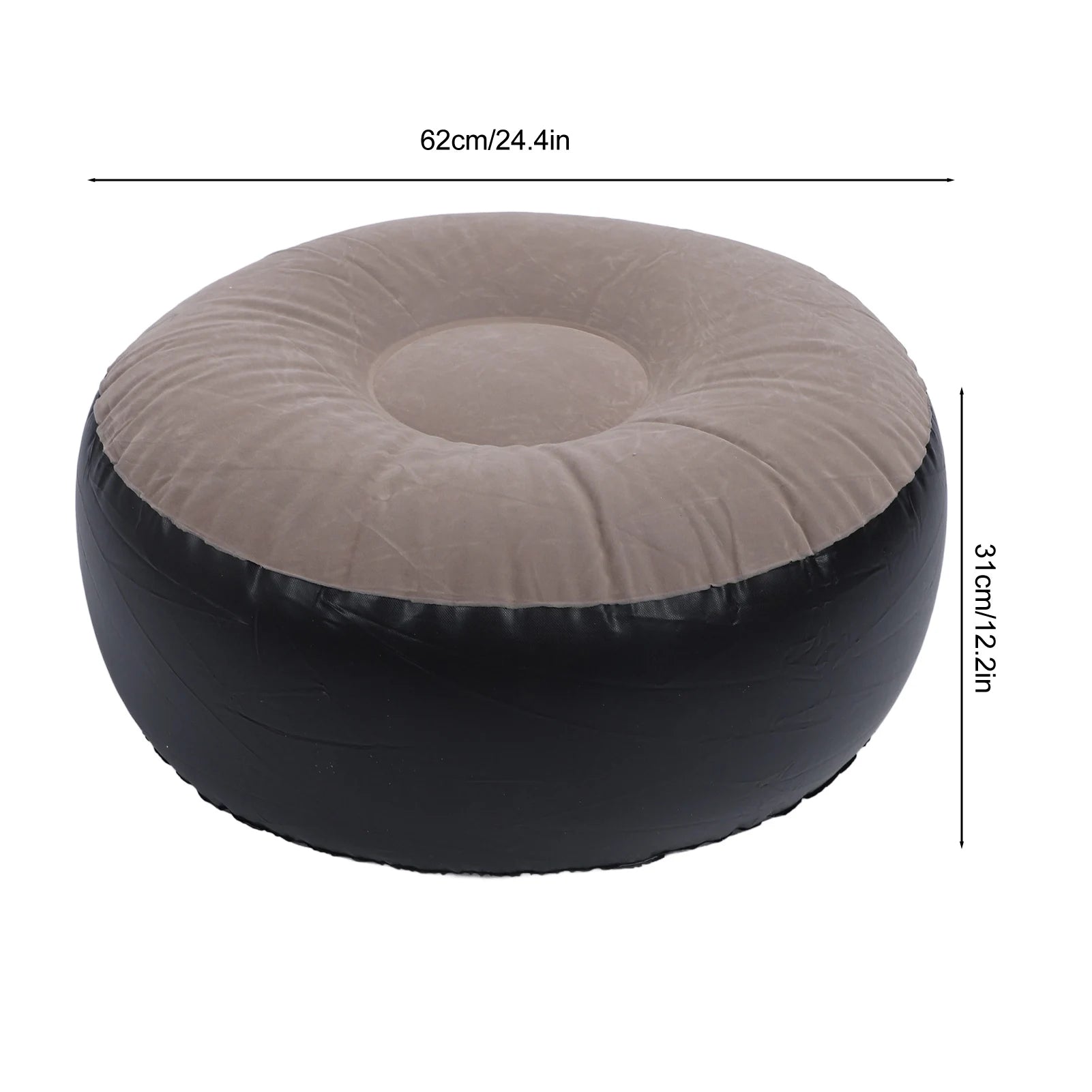 1Pc Inflatable Flocking Stool Multipurpose Lightweight Ergonomic Design Round Portable Inflatable Stool for Travel Camping