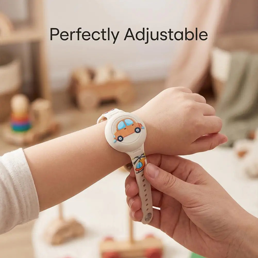 AirTag Bracelet for Kids, Waterproof Cute Cartoon Air tag Holder for Kids with Full Coverage Design Silicone Hidden Wristband