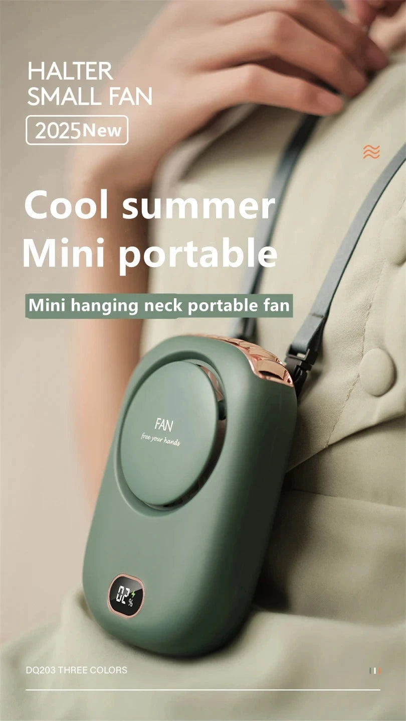 New Mini Portable Fan Portable Rechargeable Bladeless Turbo Ultra Quiet Student Hand Held Fan Outdoor Sports Travel
