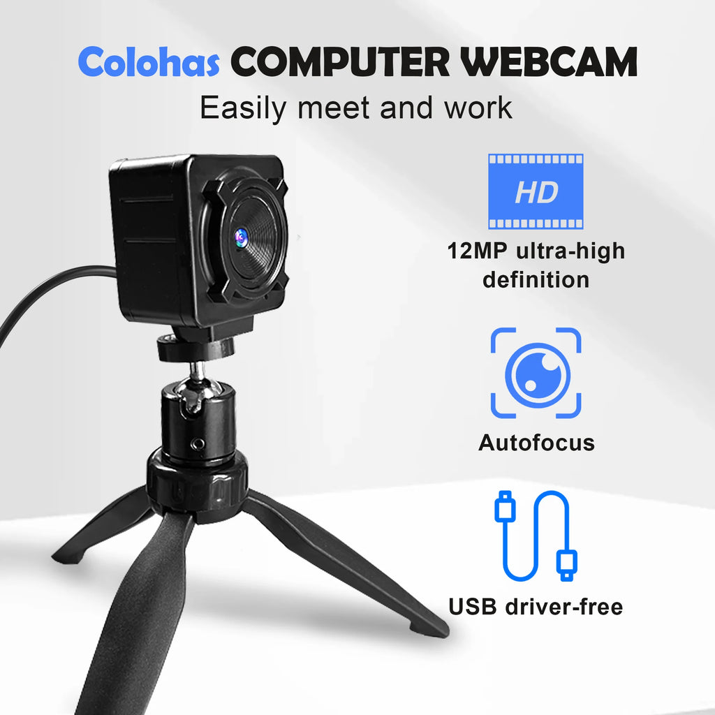 4K USB Webcam Autofocus Remote Control Mini Metal USB Camera1080P 30FPS with Tripod Mic for/Pro Live Streaming Video Call