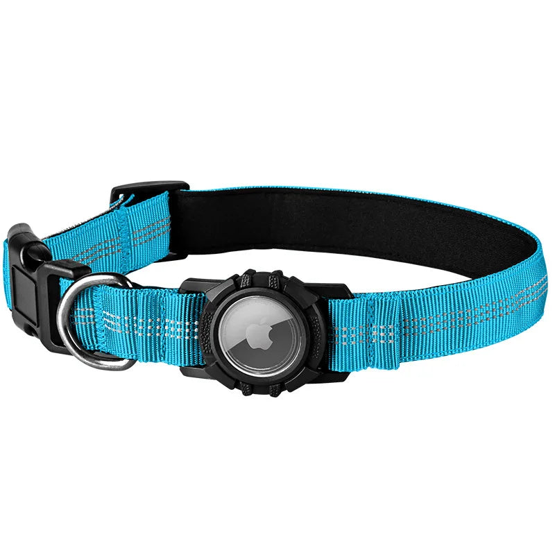 Airtag Dog Collar with Waterproof AirTag Case, Reflective Soft Padded & Safety Air Tag Pet Collar Adjustable for Large Dogs