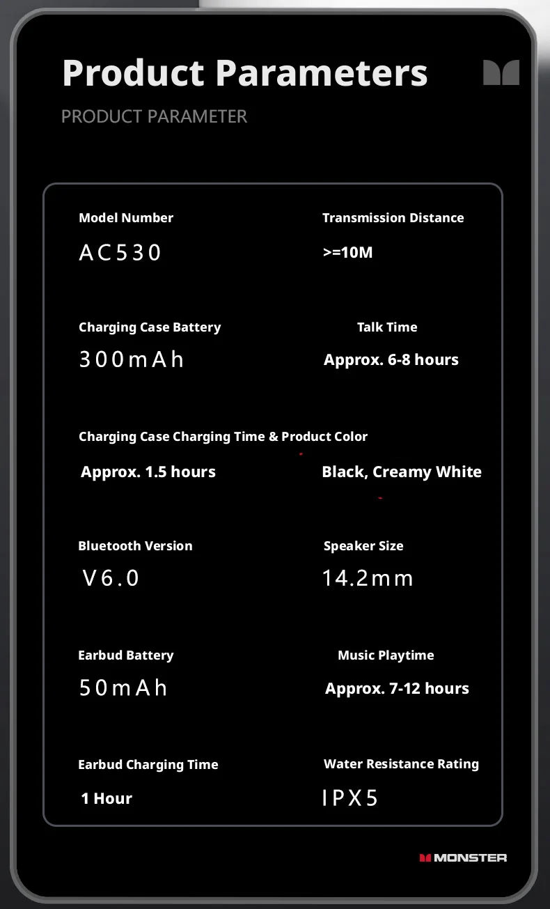 audífonos MONSTER auriculares open ear ac530 earbuds over ear earbuds wireless bluetooth earphone headphones for running fitnes