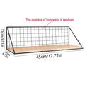 1Pcs Floating Shelves Wall Mounted Wood Storage Display Shelf with Metal Wire Basket Hanging Rack for Dorm Bedroom Bathroom