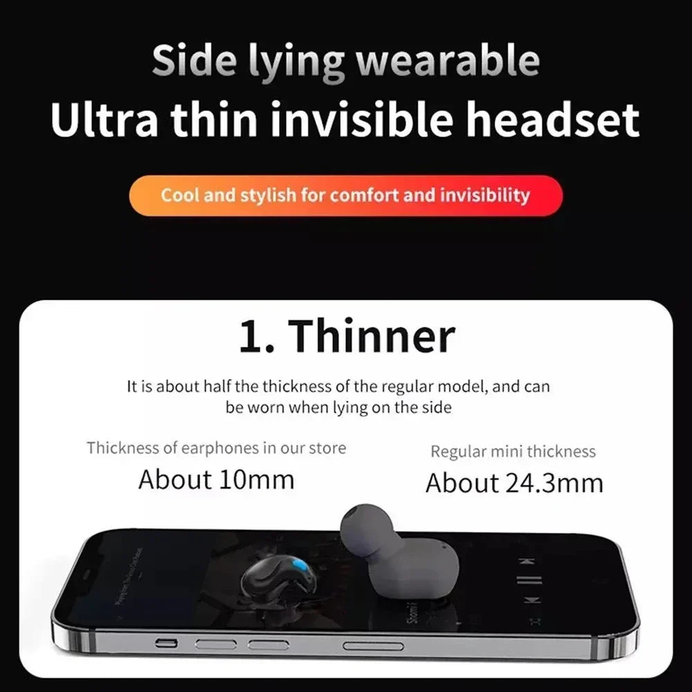 Sleeping Earbuds Wireless Mini Headphones For Work TWS Bluetooth Earphone Stereo Hidden Headsets with Mic HD Call Waterproof X55