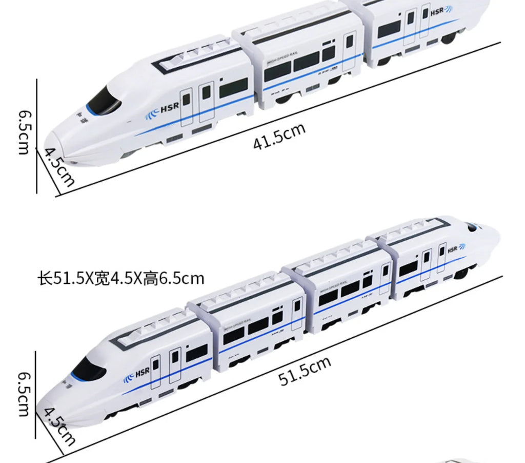 Kids DIY Simulation High Speed Railway Train Toy Car Electric Sound Light Model Train Educational Toys for Boys Girls Gift