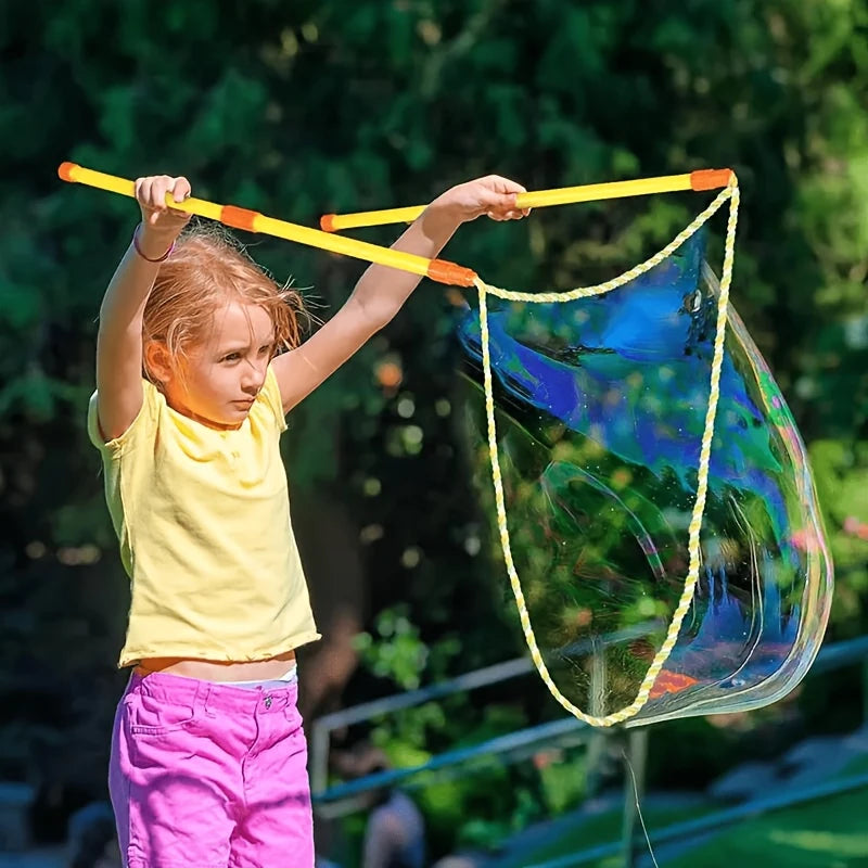 Giant Bubble Wand Kit Kids Outdoor Bubble Maker Toy Large Bubble Blower Set for Garden Beach Party Fun
