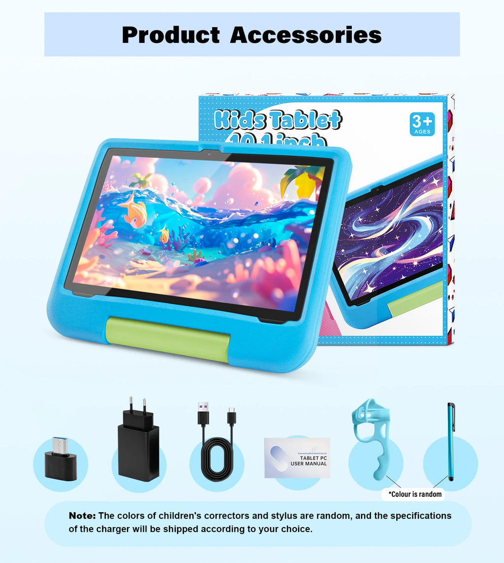 Kids Tablet, 10.1-inch Children 2025 Android 15 Tablets with Eye Protection Screen, 8GB(4+4GB) RAM 64GB Storage, 5000mAh Battery