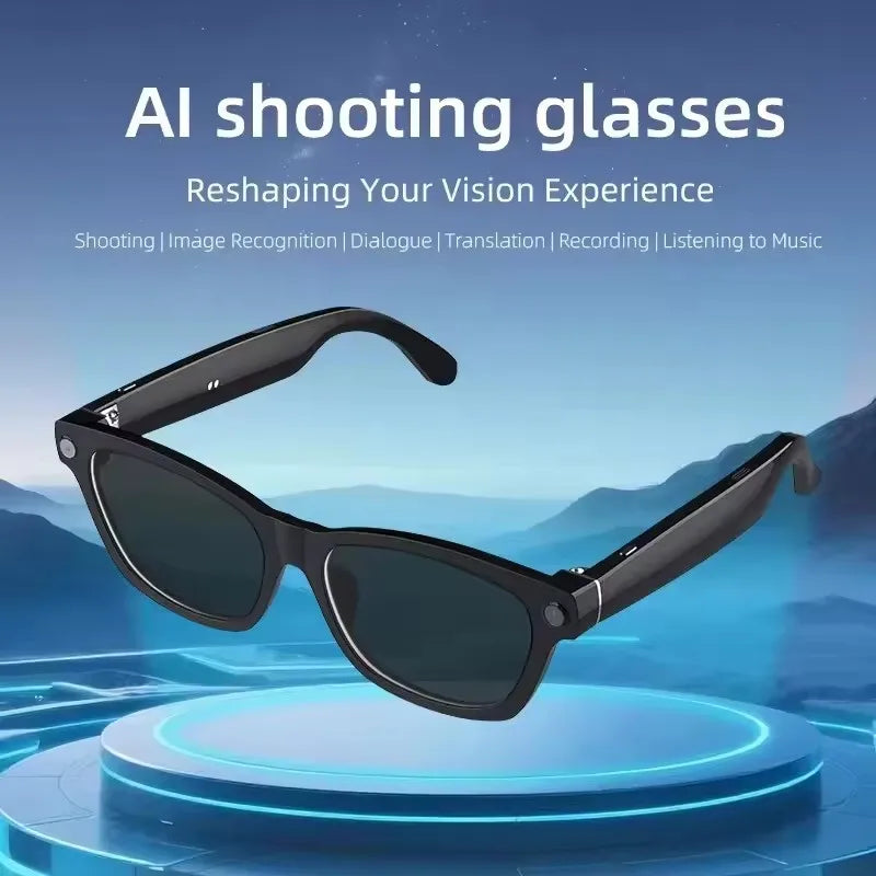 2026 New AI Smart Glasses AI Translation 8MP HD Camera 4K Shooting Image Bluetooth Call Recording Music Smart Sunglasses