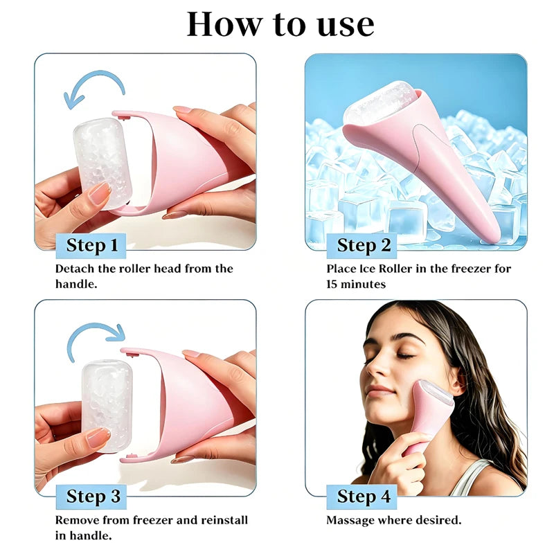 Ice Roller for Face and Gua Sha Facial Tool Set, Facial Tools for Puffiness and Redness Reducing Skin Care Routine, Self Care
