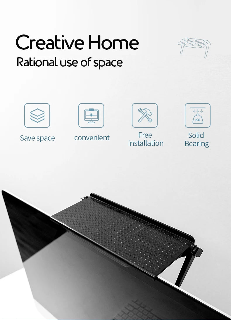 Adjustable TV Screen Top Shelf Display Shelf Computer Monitor Riser Desktop Stand TV Rack TV Top Monitors Simple Bracket